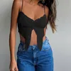 Женские танки Camis ruchsed Sexy Crop Tops Женские модные асимметричные белые белые от плеча. Танк Случайный 2022 Клуб Без спины Лето Y2K