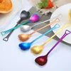 Mélange en acier inoxydable Spoon Coart Design Scoop Coffee Spoon Dusert Sugar Sutring Spoons Carends de Noël Cadeaux de mariage Décoration de vaisselle HY0340