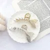 Metall Fish Tail Geometry Clamps Crystal Pearls Hair Claw For Women Elegant Rhinestone Ponytail Clips Barrettes