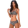 Sexy Retro Leopard Print Badpak Badpak Hoge Taille Badmode Vrouwen Braziliaanse Push Up Bikini Set Plus Size Beachwear 210604