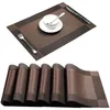 45*30cm Tableware Pad Placemat Table Mat PU Leather Heat Insulation Non-Slip Simple Placemat Coaster Placemat for Dining Kitchen LLD11986