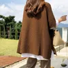 Kvinnors tröjor 2022 Koreansk mode stickad väst hösten Winter Woolen Cape Round Neck Solid Ladies Short Sleeve Casual tröja Pullover Wom
