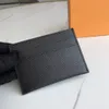 Großhandel Mode Frauen Leinwand Kreditkarteninhaber Borwn Blumen Buchstaben Leder Männer Mini Brieftasche Designer Reine Farbe Schwarz Kostenlos mit Box Code haben