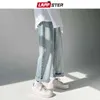 Lappster Men Vintage Baggy Harajuku dżinsowe joggery 2022 Męskie japońskie dżinsy przyczynowe streetwear