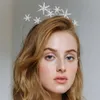 Lyx Rhinestone Headpiece Bröllop Bröllop Hår Tillbehör för Kvinnor Barock Crystal Star Crown Tiara Headband Party Smycken