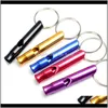 Keychains Mode AessoriesMix Couleurs Mini Whistle d'alliage d'aluminium Toux-clés de sifflet pour la survie d'urgence extérieure Sécurité Sport Camping Hunti