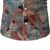 Мужские повседневные рубашки Винтаж Одежда для мужчин Гавайская напечатанная напечатанная сращивание мода рубашка лавочки с коротким рукавом мужская блузка L0401