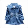 Ceketler Dış Giyim Bebek, MaternityBaby Çocuk Çocuk Giyim Denim Kot Uzun Kollu Bebek Kız Prenses Flora Elbise Bırak Teslimat 2021 47HC