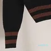 女性デザイナーセーターカジュアルニットコントラストカラー長袖秋ファッションクラシックレディースセーターズカーディガンカラーコットン高級布