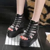 Slippers 15cm Super High Heel Hollow Fish Mouth Women's Shoes Wedge Sandals Thick Bottom Sponge Cake Rome Summer Style