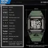 Sinoke Duże numery Mężczyźni Kobiety Sport Zegarek Wielofunkcyjny Alarm 5bar Wodoodporna LED Square Wristwatches Reloj Hombre + Box 2021 Nowy G1022