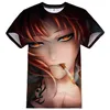 Anime T-Shirt Siyah Lagün Kız 3D Baskılı Rahat Erkekler Kadınlar O-Boyun Kısa Kollu Tişört Harajuku Hip Hop Streetwear T Gömlek Üstleri X0621