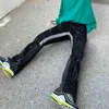 Ev yapımı Yüksek Sokak Mürekkep Kot Kadın Bahar Bel Denim Mikro Flared Pantolon Kadın 5B1008 210427