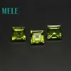 MELE Natürlicher Peridot-Stein für die Schmuckherstellung, 6 mm x 6 mm quadratisch geschliffener grüner loser Edelstein, Feuerfarbe und leuchtend mit hoher Qualität H1015