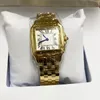 2022 высший сорт, новые модные женские квадратные золотые часы, повседневные женские кварцевые часы Panthere de G Factory, браслет из нержавеющей стали 316L, montres reloj