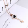 New Trendy Fadeless Stainless Steel Evil Eye Key Pendant Necklace Jewelry for Women