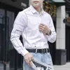Embroidery Shirts for Men Long Sleeve Slim Fit Casual Shirt Male Business Formal Dress Shirts cootton Social Office clothes 210527