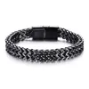 Fashion Simple Stainless Steel Braided Bracelet for Men Hip Hop Rock Party Jewelry Gifts G1026