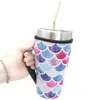 Leopard Print Rainbow Cactus Water Bottle Cover Neopren Isolerad Ärmväska Väska Till På 30oz Tumbler Cup