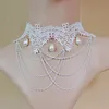 2021 Europa und Amerika neue Hochzeit weiße Spitze Prinzessin Gongyan Perlenkette Mode Persönlichkeit Halskette Großhandel