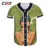 Chemise de baseball imprimée pour hommes 3D Unisexx manches courtes T-shirt 2021 T-shirt d'été T-shirt de bonne qualité mâle col o-cou 027