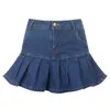 2021 New Women Fashion Pocket Solid Color Skirt Ladies Stylish Denim Skirt for Shopping Daily Wear Summer Joker X0428