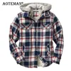 Men Jacket Casual Plaid Coat Male Hooded Warm Outwear Thick Sport Clothing Spring Autumn Fashion Classic LM496 211217