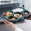 Portable Lunch Box For Kids Plastic Food Storage Container Microwave Bento With Soup Bowl Camping Picnic Kitchen Taper 211104