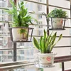 Planters & Pots Hanging Plant Stand Metal Plants Shelf Rack For Indoor Balcony Round Flower Pot Railing Wall Fence Outdoor