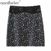 Goth Printed Sheer Lace Patchwork Bodycon Mini Skirt Summer Fashion Chiffon High Waist Women Casual Pencil Girls 210604