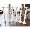 Metal Candle Holders Blommor Vase / Stand Lysstake 50cm Vit Ljushållare Golv Vase Candelabra Bröllop / Tabell Centerpieces 03 SH190924