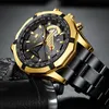 2021 Orologio sportivo da uomo Moda Acciaio inossidabile Lusso Luminoso Impermeabile Calendario Orologi da uomo al quarzo Relogio Masculino