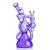 Grijze beker bong Zwitserse perc bubbler rookpijp gebogen water recycler dab rig met 14mm banger waterpijp ZEER uniek stuk glas