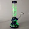 Rozproszone nargile KOGOCH 9 cali 4mm Grube UV Szkło Bongs 4 Drzewo Arms Perolator Oil Dab Rigs Glow W Dark Water Rury 18mm Złącze żeńskie z miską