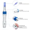 무선 Dermapen 충전식 microneedle 박사 펜 A6 미세 바늘 2 배터리가있는 스킨 케어 조정 가능한 바늘 길이 0.25-2.5mm