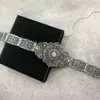 Kaukasisk Etnisk Lady Gown Belt med Rhinestone Inlägg Bröllopsklänning Dekorativ midje kedja Smycken Presentjusterbar längd