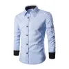 Men's Casual Shirts Luxury Long-sleeved Shirt Grid Line Design 10 Colors Lapel Classic Suit European And American Style