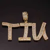 Custom Naam Woorden Baguette Letters Hanger Goud Zilver Kleur Charm Aaaa Zirconia Mannen Hip Hop Ketting Ketting Rock Sieraden 211123