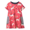 Children Dresses Girls Clothing Summer Print Butterfly Girls Dress A Line Casual Cotton O-neck Dress Kids dresses for girls 210713