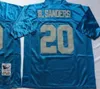 NCAA Football 20 Barry Sanders Jersey 32 Jim Brown 19 Bernie Kosar Johnny Unitas Man Vintage White Blue All Stitched Good