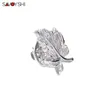 Spille Spille SAVOYSHI Spilla color argento Spille Abito maglione Colletto bavero Spilla in metallo Foglie Accessori240i