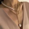 3 pièces/ensemble collier de perles baroques naturelles pour femmes Collares mariage créatif pendentif irrégulier collier bijoux féminins