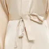 Женские спящие одежды Silk Atin Brace Lace одежда белые невесты невесты женщины свадебный длинный халат
