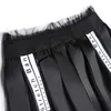 XITAO Mesh Hollow Out Print Letter Long Skirt Women Tape Elastic Waist Black Casual A-line Summer Korea WLD1084 210619