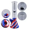 High quality beaker bong food grade silicone + top glass percolator bong SILICLAB newest dab rigs oil rig with bowl factory outlet