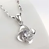 Crystal Womens Necklaces Pendant New Women's grass Fashion new simple clavicle Chain gold Silver Plated