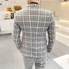 زي مصمم الأزياء Homme Plaid Suits Mens Smoking Jackets Mens Suits بالإضافة إلى حجم 4XL 5XL