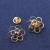 Pins, Brooches Small Camellia Floral For Women Hollow Flower Pearl Collar Pin Needle Cardigan Shawl Scarf Buckle Jewelry Accessories