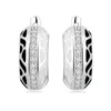 OGULEE European Black White Enamel Women Hight Quality 925 Silver CZ Stud Earrings Trend 2021 Fashion Jewelry