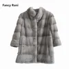 Echte natuurlijke nertsen bontjas vrouwen winter lange jas afneembare huls verstelbare kleding lengte aangepast 210910
